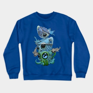 blue mug tower Crewneck Sweatshirt